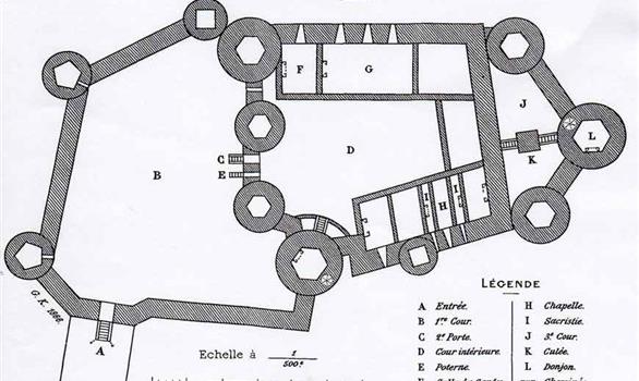 Plan du chateau de Tonquédec - Stereden, Village de Chalets
