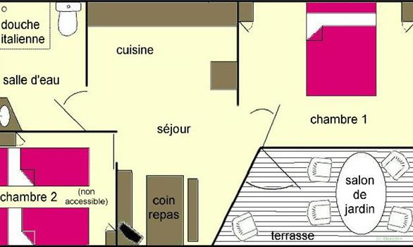 Plan chalet adapté personnes handicapées - Stereden, Village de Chalets