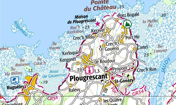 Carte de Plougrescant - Stereden, Village de Chalets