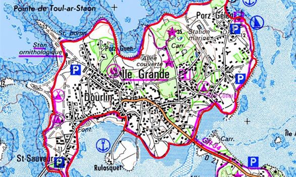 Plan de l'Ile-Grande - Stereden, Village de Chalets